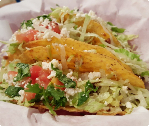 Mexican Tacos at memos tacos restaurant. Freshly made tacos
